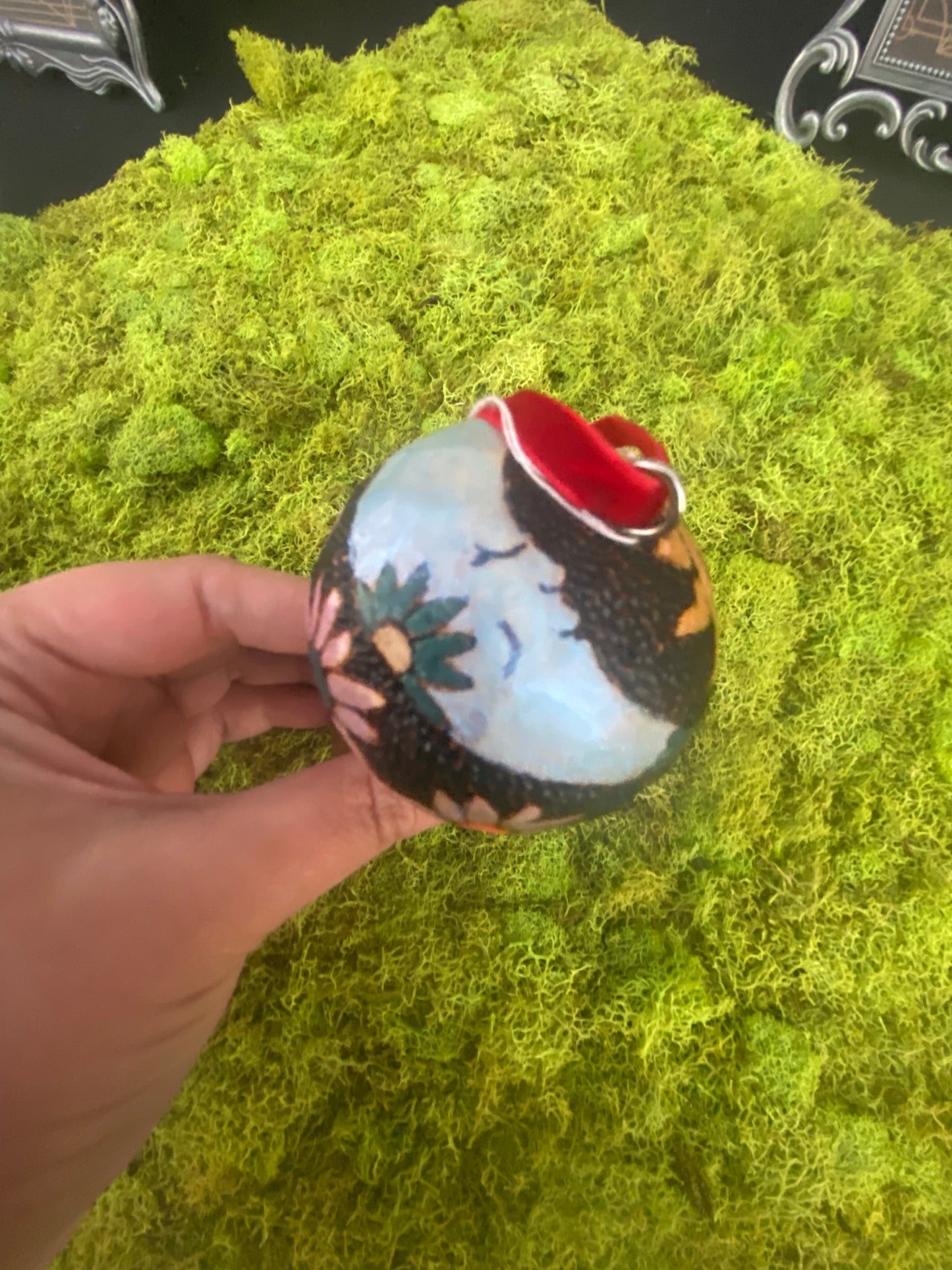 Natural wood mushroom ornaments