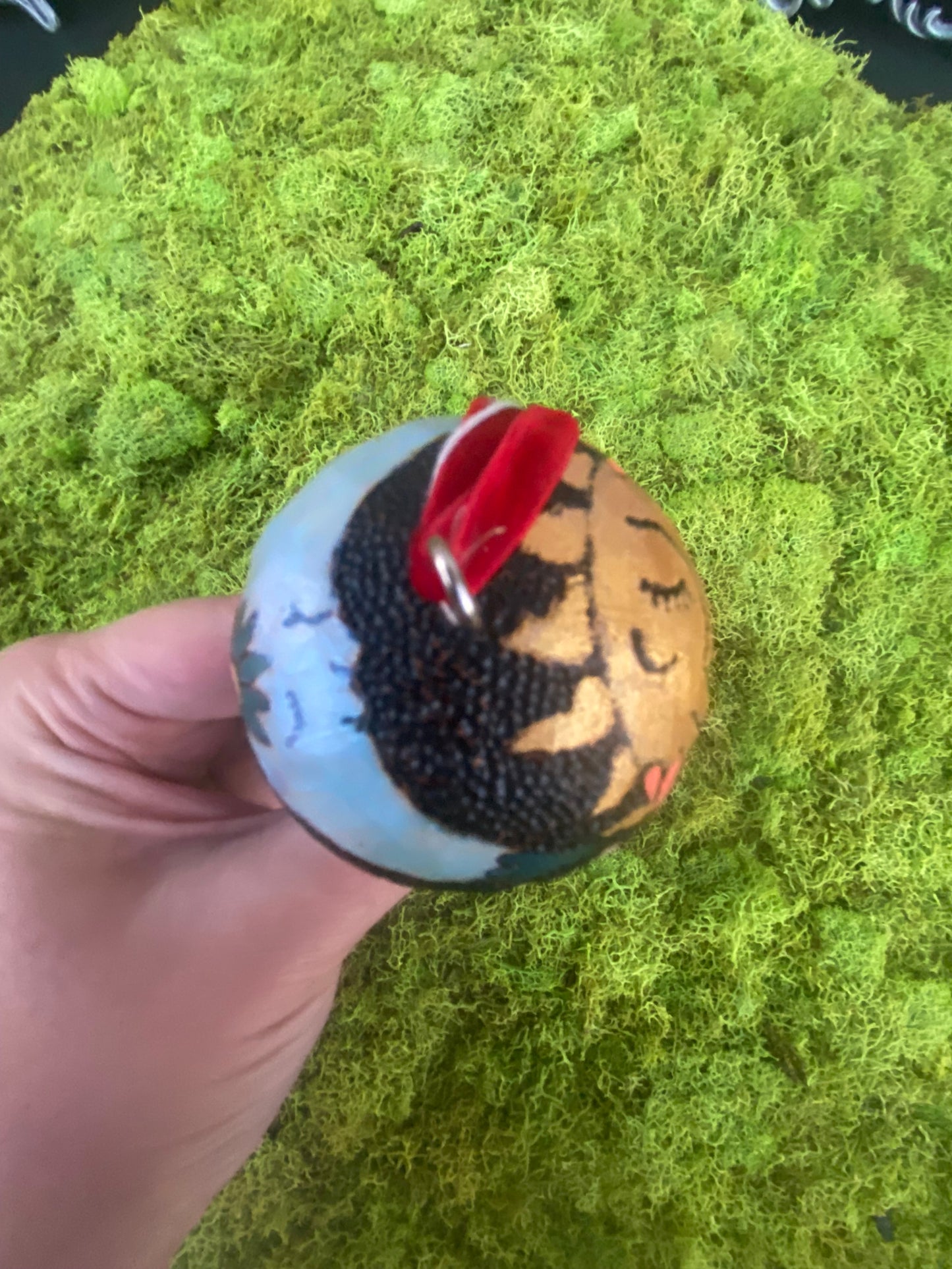 Natural wood mushroom ornaments