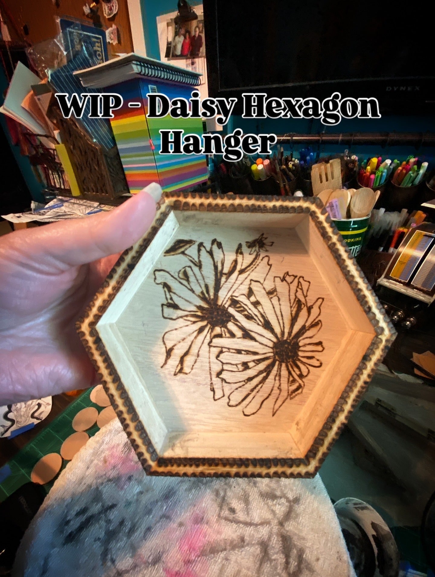 WIP - Daisy Hexagon hanger