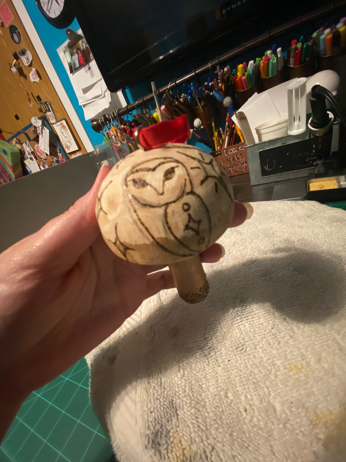 Natural wood mushroom ornaments