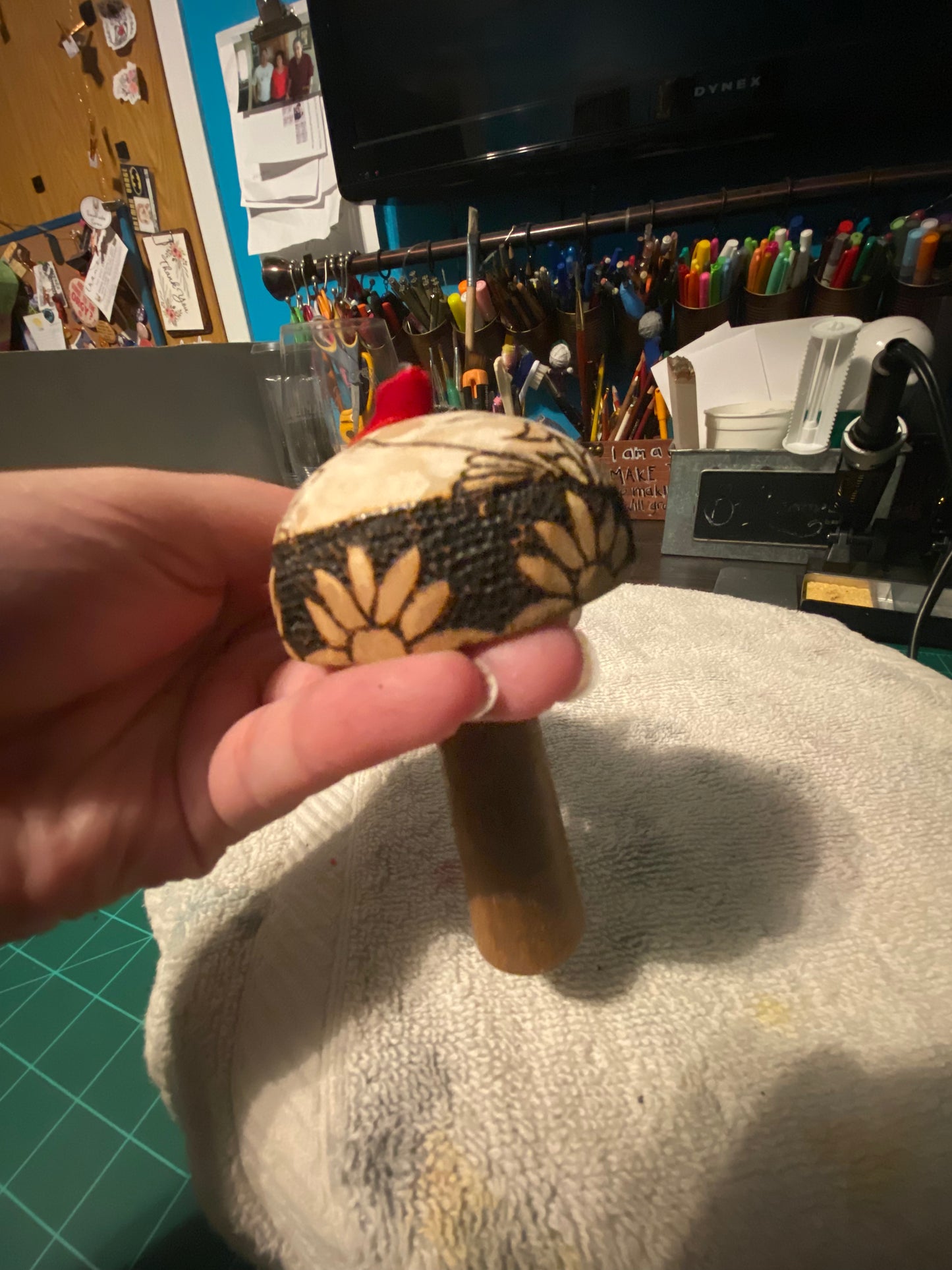 Natural wood mushroom ornaments