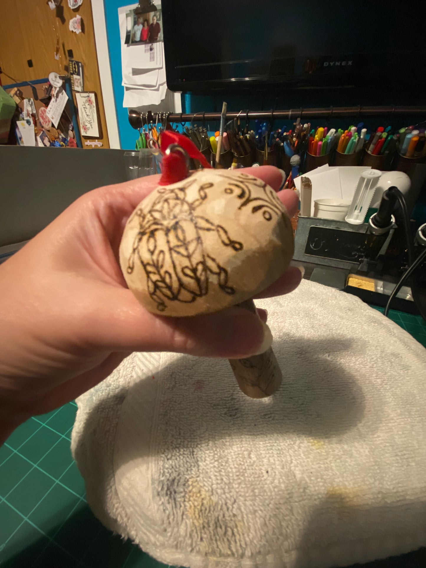 Natural wood mushroom ornaments