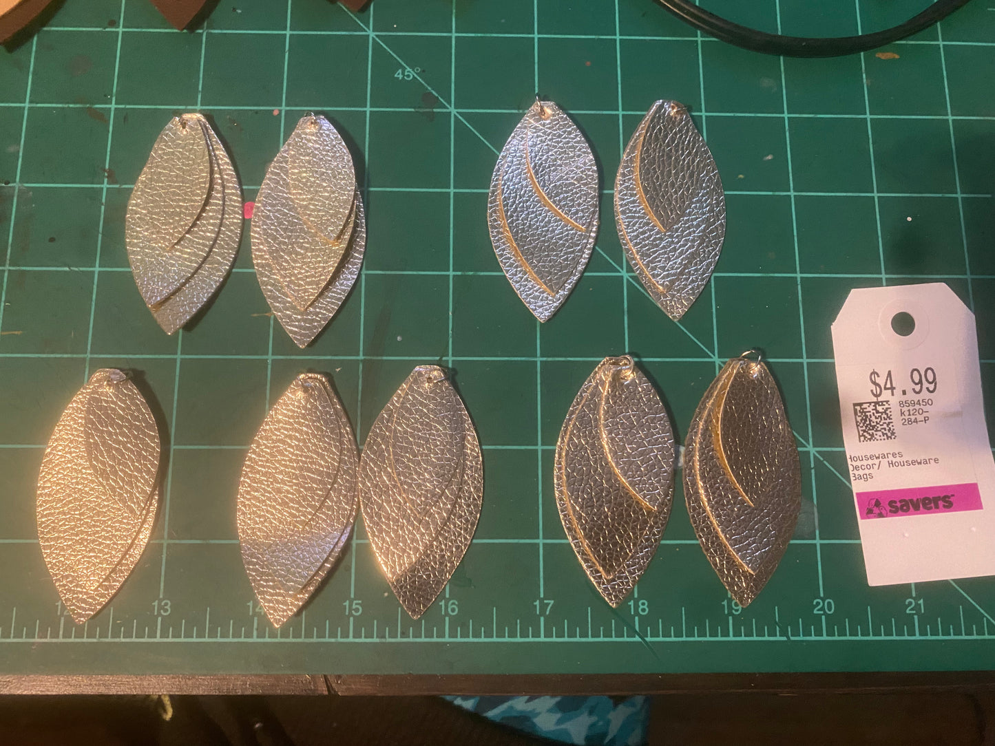 Leather earring parts
