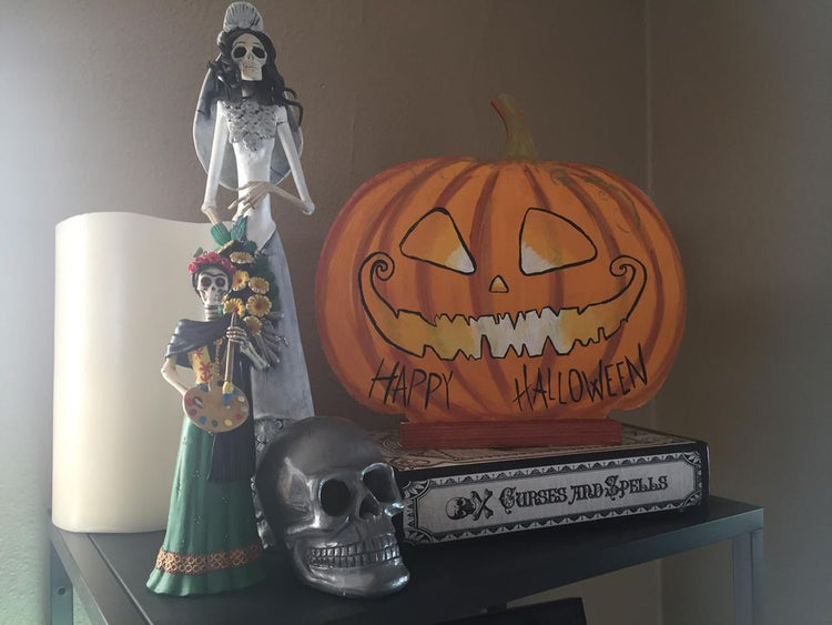 Double sided pumpkin Halloween decor