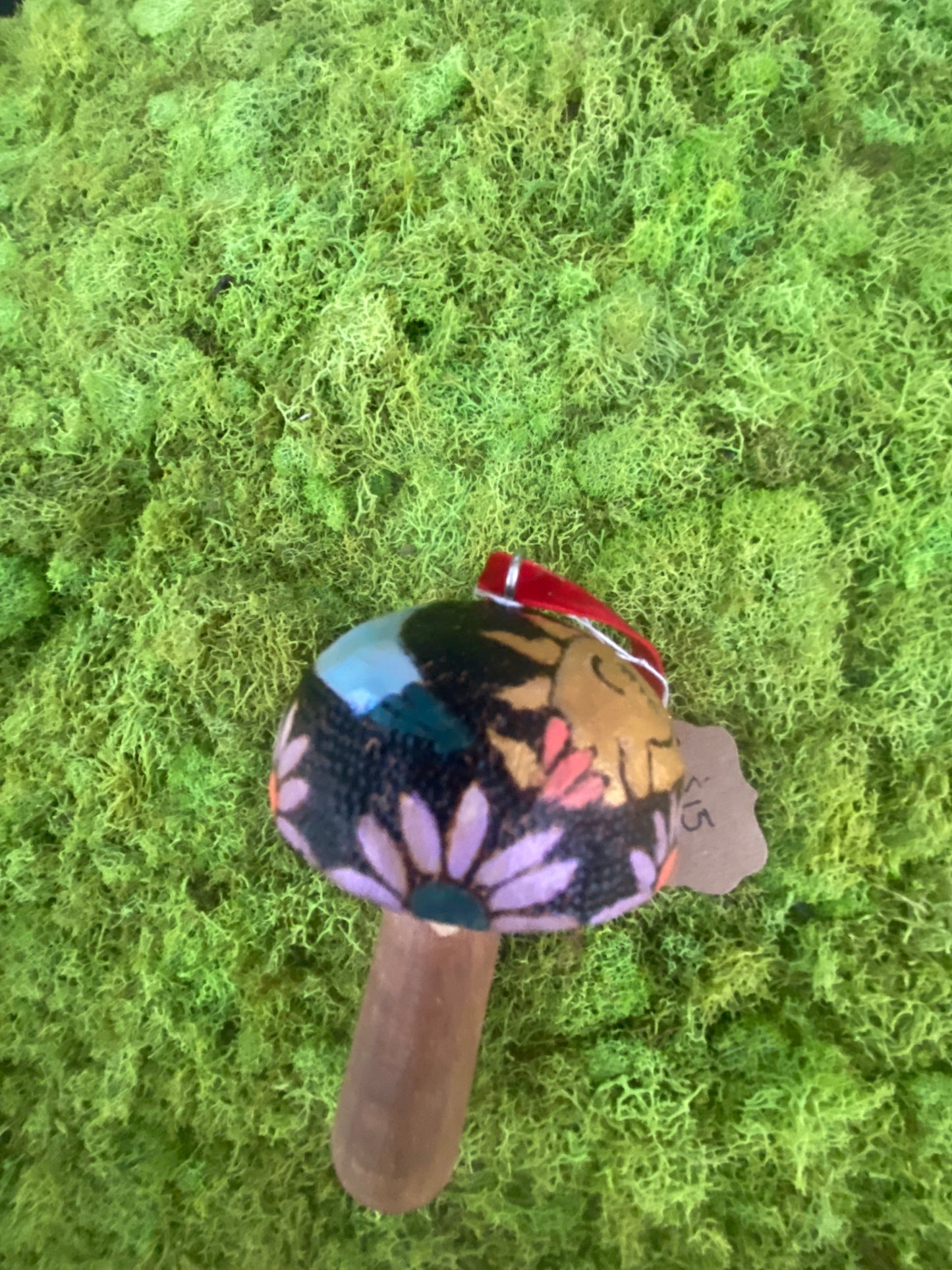 Natural wood mushroom ornaments