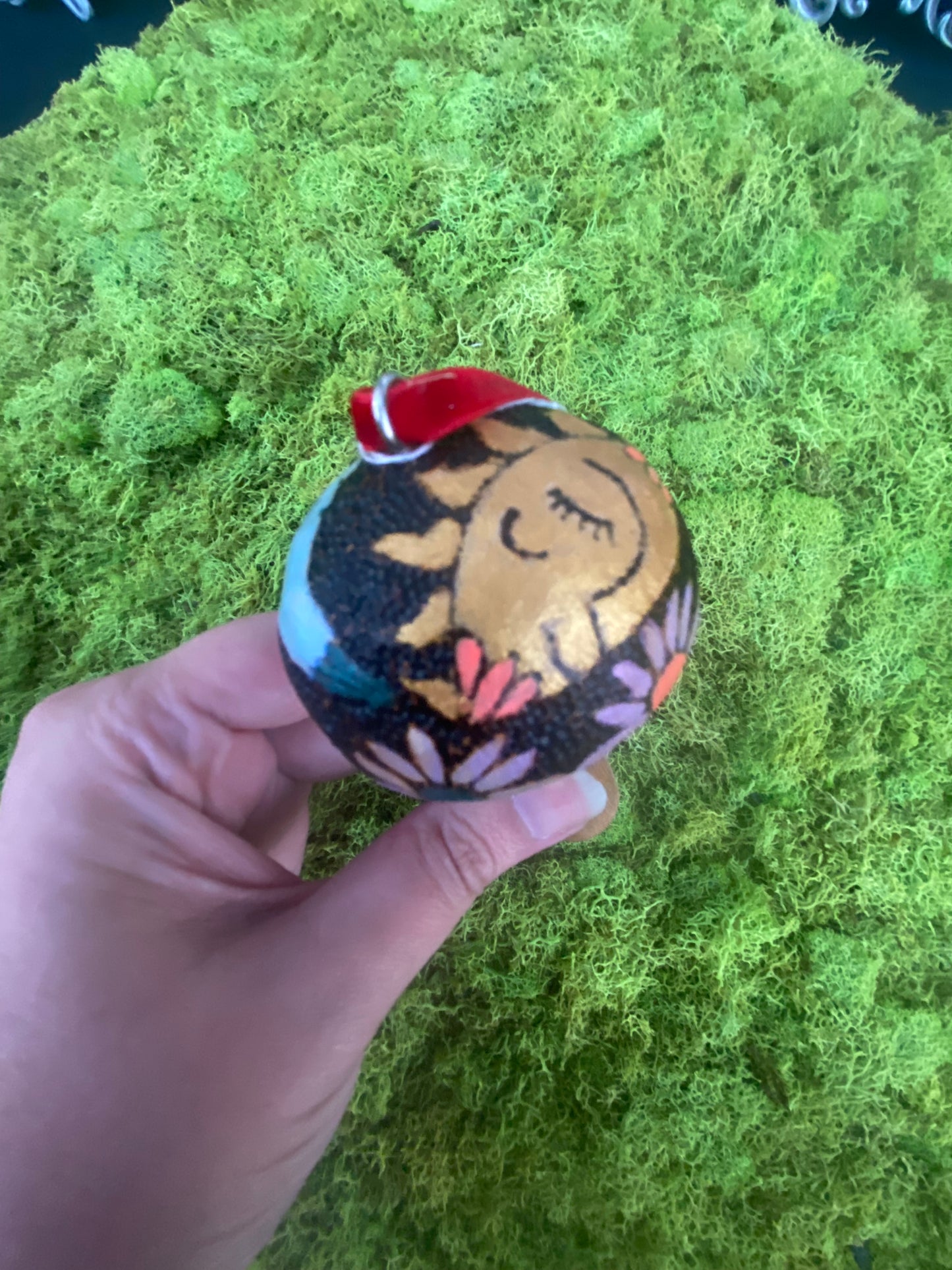 Natural wood mushroom ornaments