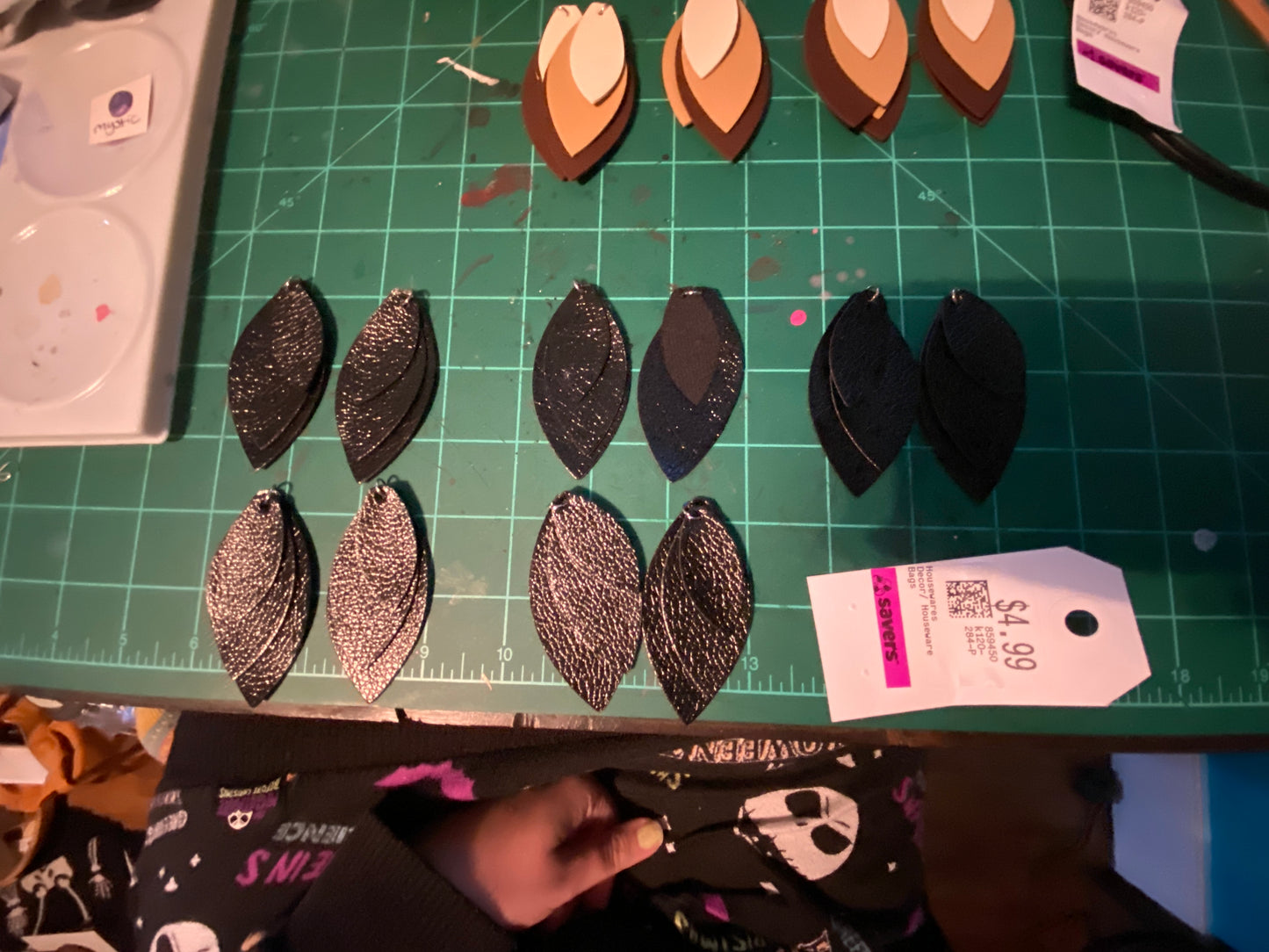Leather earring parts