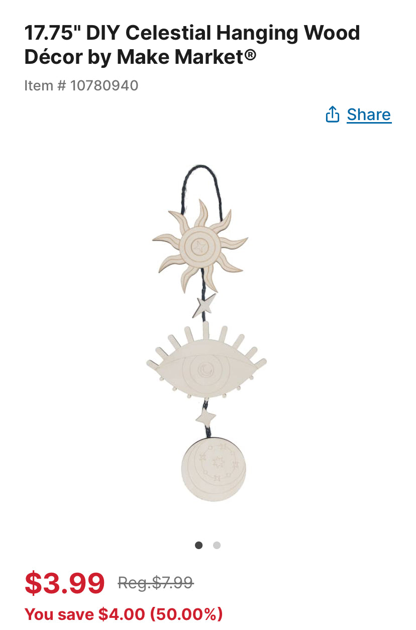 3 wood shape hanging decor