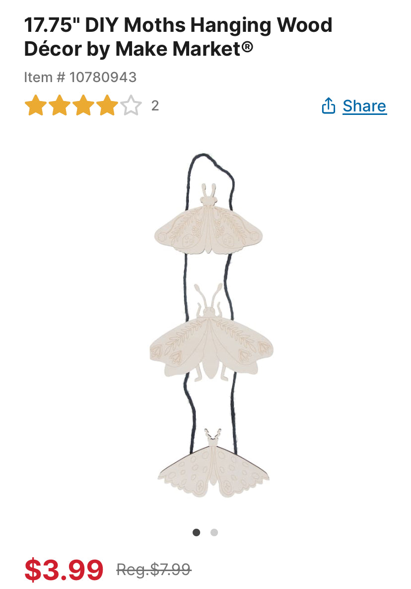 3 wood shape hanging decor