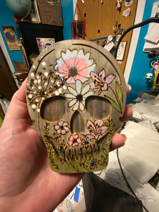 Wood skull