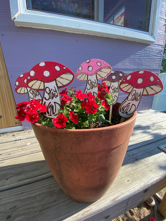 Stay Wild Mushroom Plant Pick