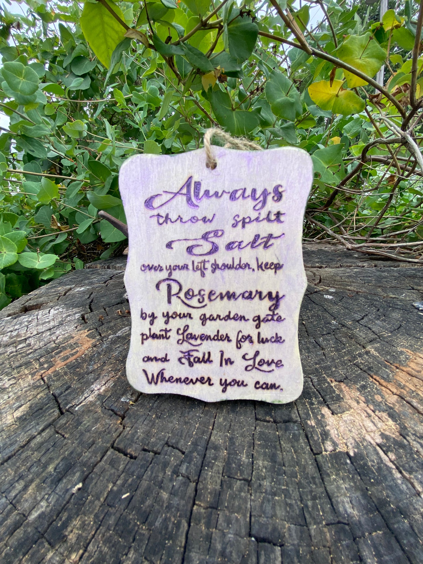 “Always throw salt” sign
