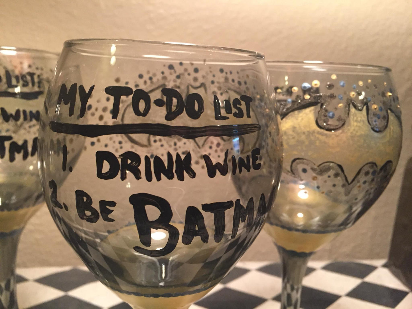 “To do list” wine glass