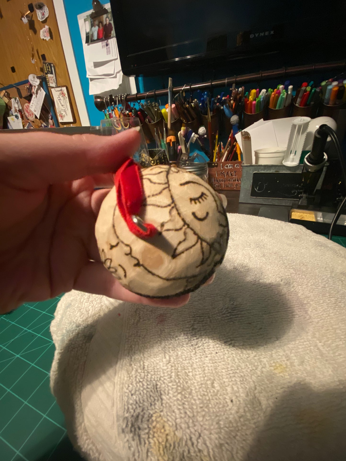 Natural wood mushroom ornaments