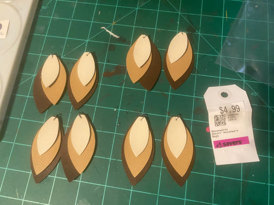 Leather earring parts