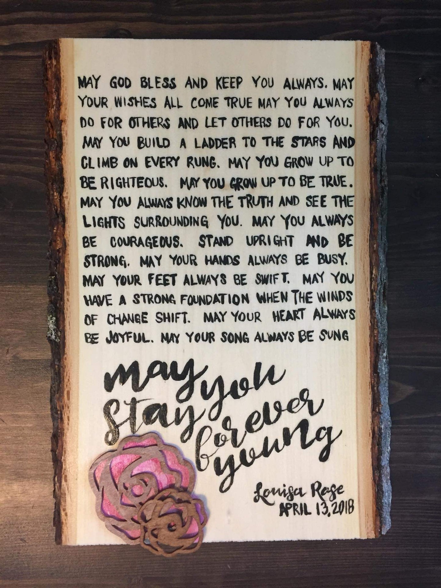 Custom Lyrics Live Edge Sign PREORDER