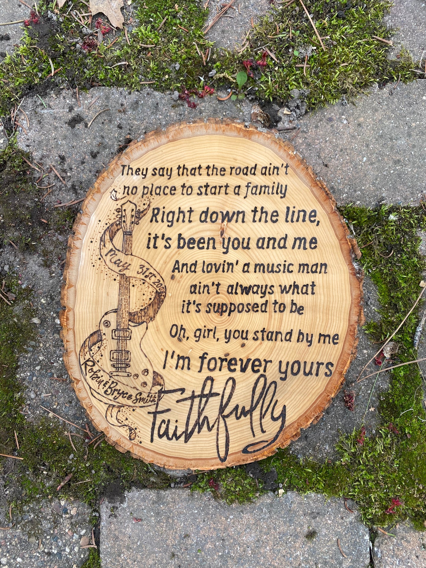 Custom Lyrics Live Edge Sign PREORDER